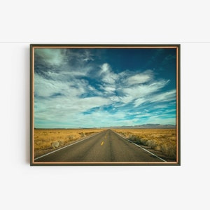 Road Trip Printable Travel Poster, Wanderlust Desert Landscape Digital Print, Southwest Home Decor