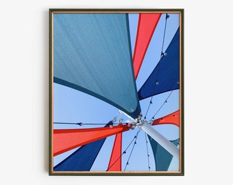 Nautical Summer Sailboat Wall Art Print, Coastal Home Decor, Beach House Maritime Artwork, Ocean Inspired Photography