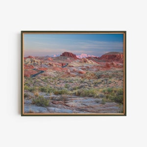 Desert Sunrise Home Decor, Mountains Printable Nature Photography Wall Art, Instant Download Poster