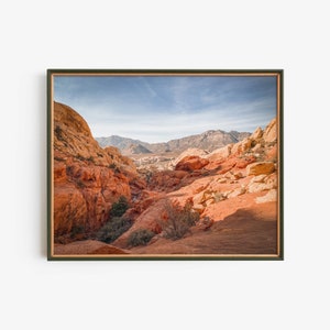 Red Rock Canyon Desert Landscape, Mountain Printable Poster, Southwestern Wall Art Home Decor