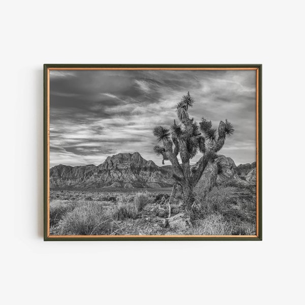 Mountains and Joshua Tree Southwest Landscape Instant Download Wall Art