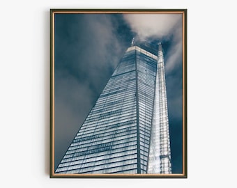 Moody Skyscraper Digital Download, Modern Architecture Printable, Urban Cityscape Photography, Minimalist Wall Art, Dramatic Building Print
