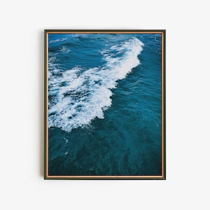 Ocean Waves Printable Wall Art, Coastal Beach Decor Download, Blue Ocean Photography, Sea Wall Art for Home or Office, Instant Digital Print