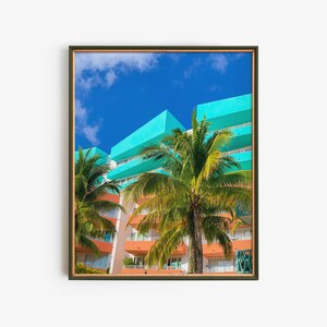 Póster imprimible de la ciudad de Miami: impresiones digitales de la costa tropical, descarga instantánea