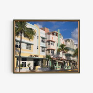 Ocean Drive Art déco en téléchargement numérique, impression d&#39;Architecture, téléchargement immédiat, affiche de voyage imprimable