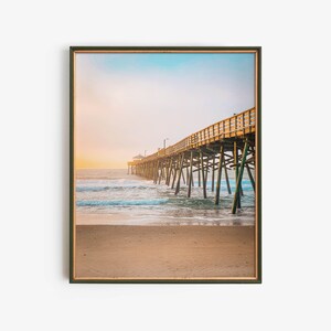 Arte de pared imprimible de Muelle en el Mar, Decoración costera para el hogar, Descarga instantánea, Verano en Outer Banks