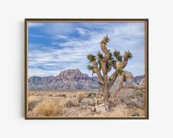 Joshua Tree Desert Landscape Print, Mojave Cactus Wall Art, Southwest Nature Photography, Rustic Home Decor