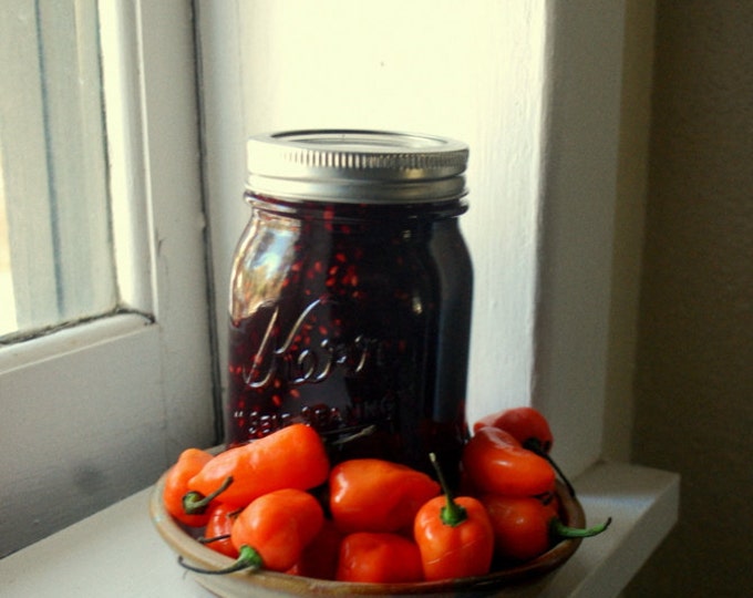 Jam Blackberry Habanero Farmers Market 8 Oz Hot Pepper Party Appetizer Etsy