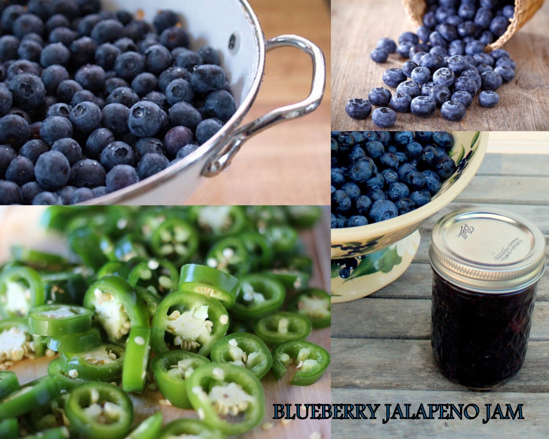 Jam Blueberry Jalapeno Pepper 8 Oz Homemade Etsy