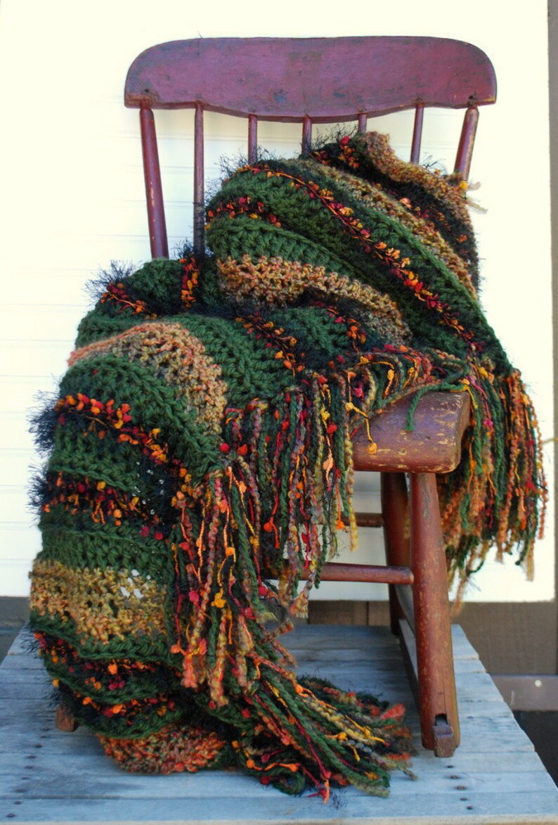 Afghan Autumn Home Decorative Throw Fall Accent Etsy