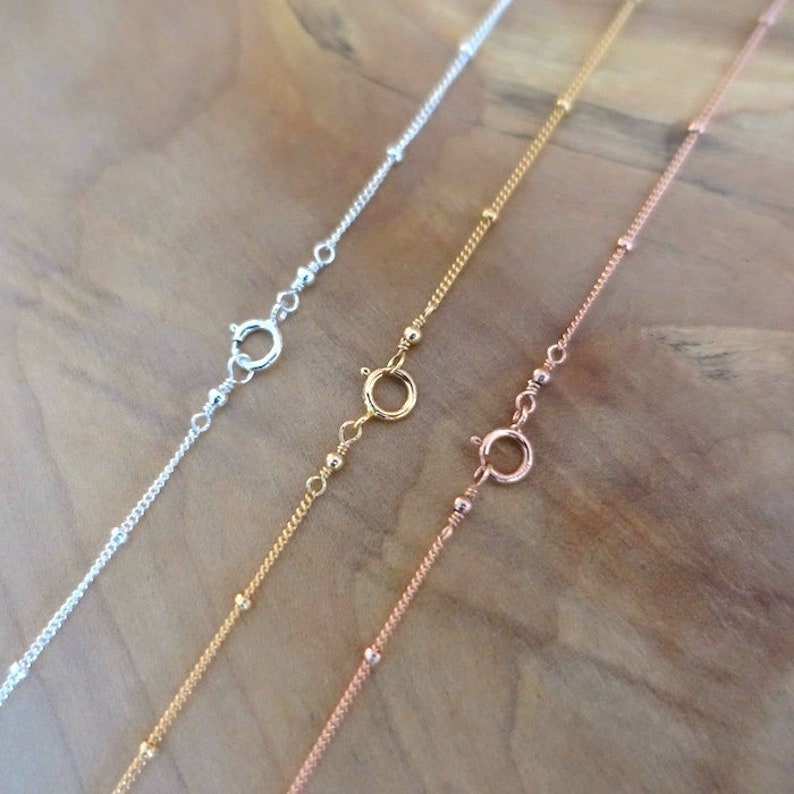 14K Rose Gold Filled Chain Necklace, 14K Rose Gold Filled Satellite Chain Necklace 14K Gold Filled Handmade Jewellery Custom Length Necklace image 3
