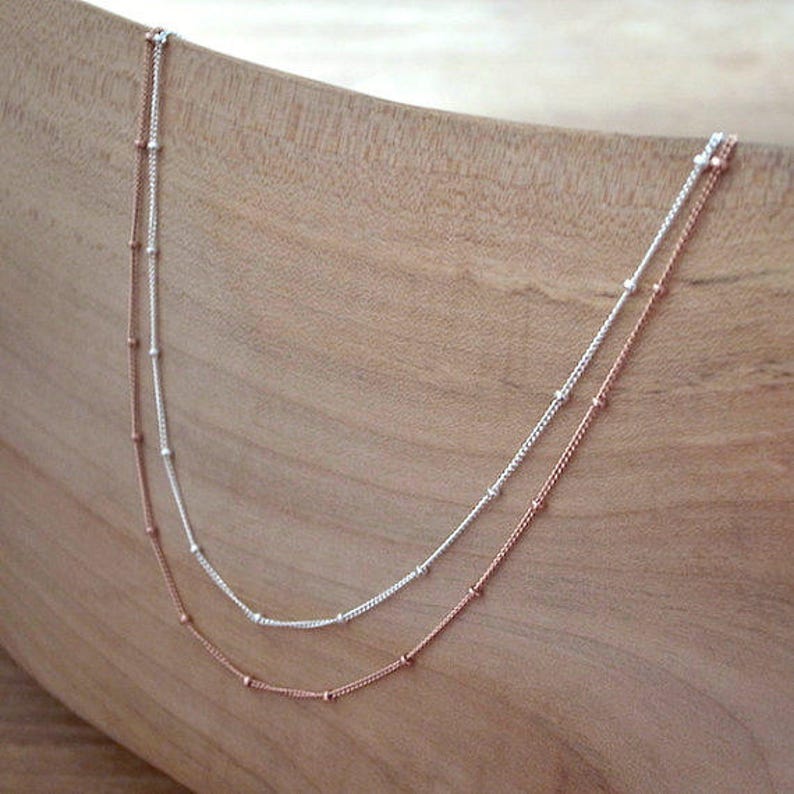 14K Rose Gold Filled Chain Necklace, 14K Rose Gold Filled Satellite Chain Necklace 14K Gold Filled Handmade Jewellery Custom Length Necklace image 1