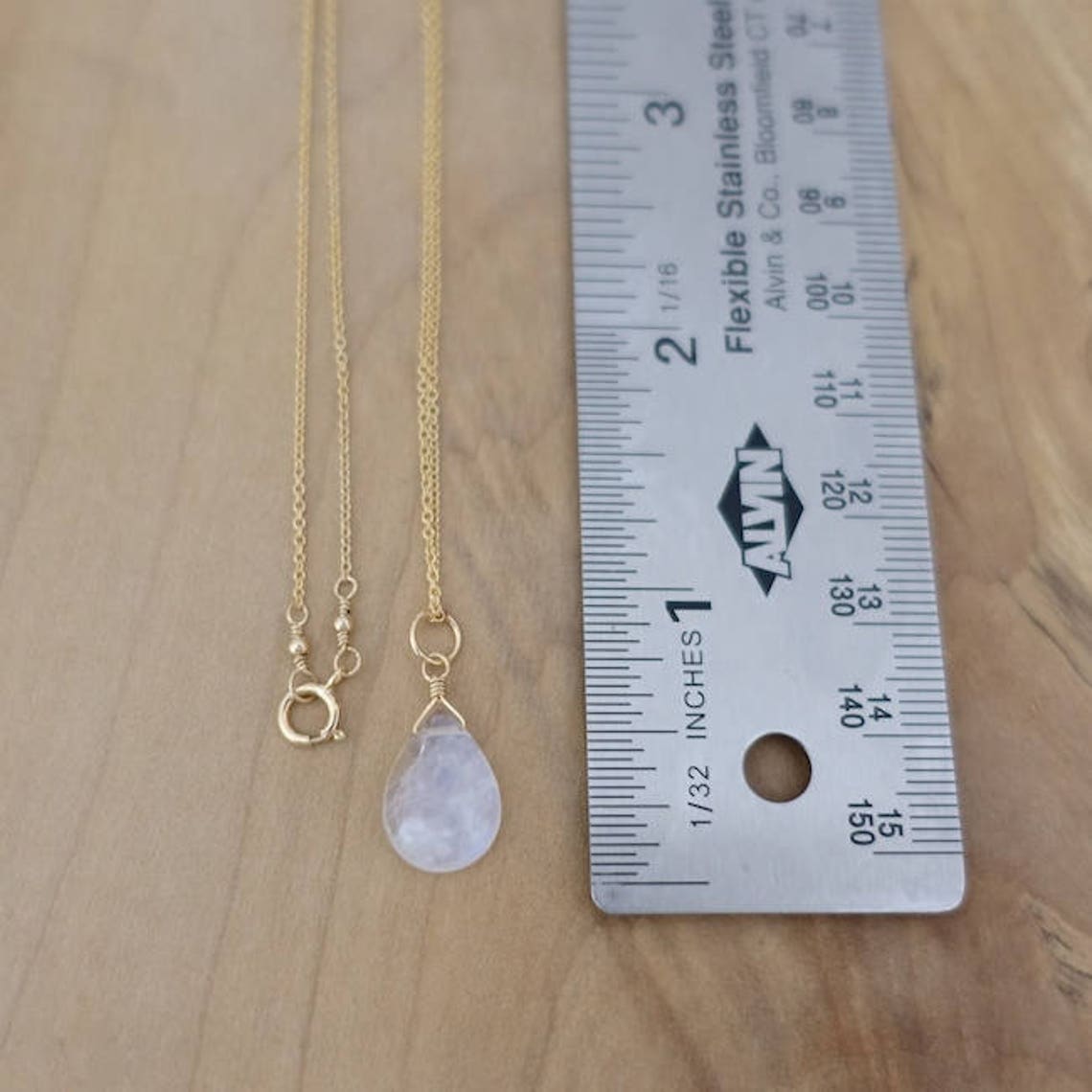 •METAMORPH• rainbow moonstone petal + gold necklace (16