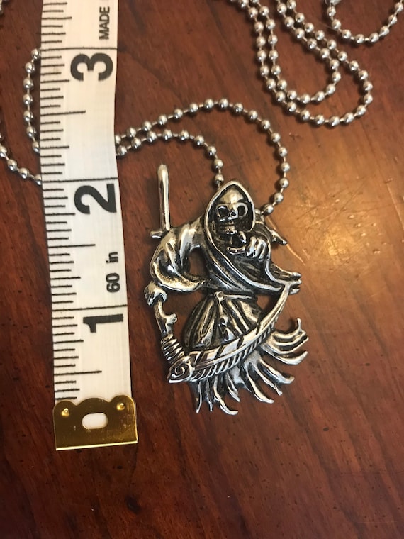 Grim Reaper heavy metal necklace