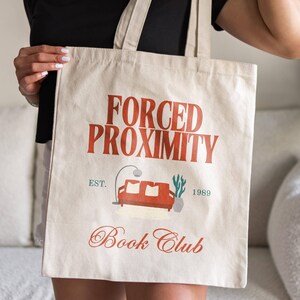 Forced Proximity Romance Bookish Tote Bag, Book Lover Gift, Gift for Women, Reading Book Club Gifts, Bookworm Canvas Tote Bag, Booktok Merch