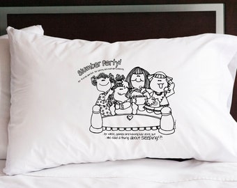 Slumber Party Sleepover Pillowcase (w/ crayons)