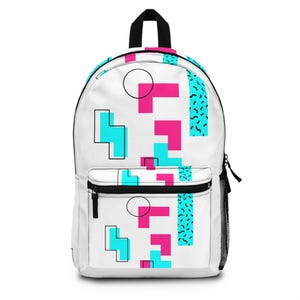 Trendy Geometric Backpack Colorful School Bag Stylish Travel Backpack Fun Graphic Bag Unique Gift Idea for Teens