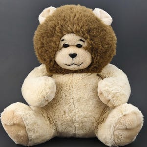 vintage 1995 Lion en peluche Rorie Polar Puff 24 carats : peluche douce 34 cm