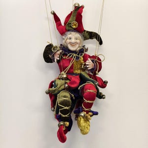 Vintage großer Spaßvogel Marionette auf Schnüren: 16 "Sammler Marionette Puppe