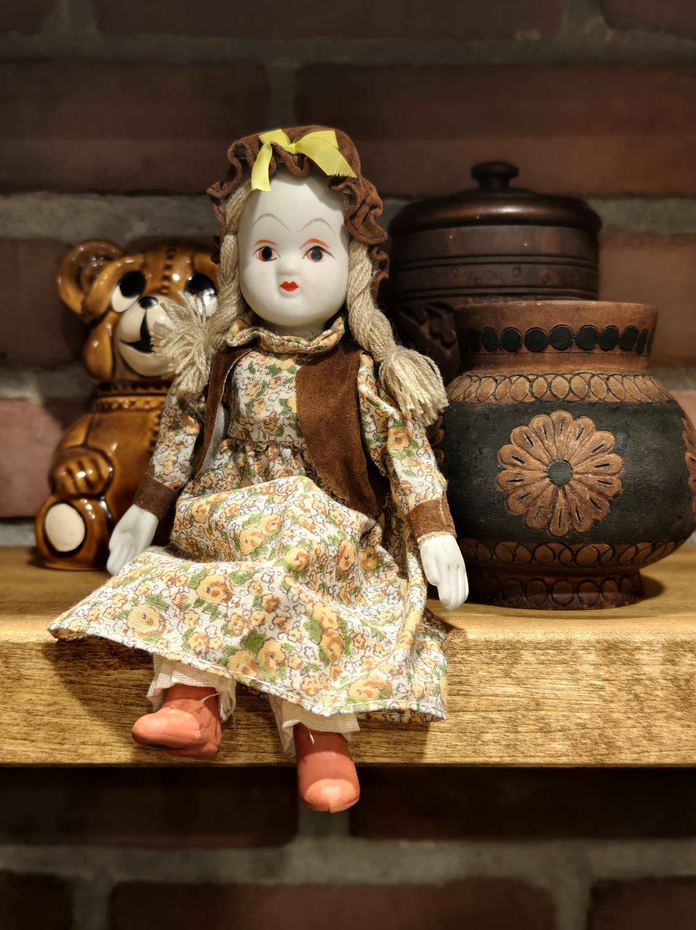 Ancien Chine Tête Japon Bisque Poupée Porcelaine Fil Coudé