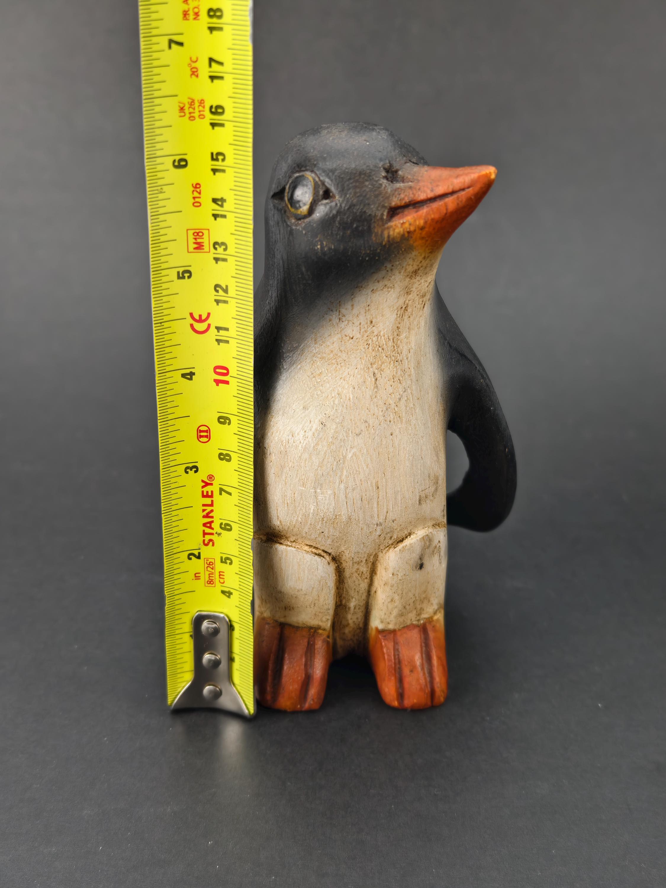 ヴィンテージ 手彫り 手描き 木製ペンギンの置物 6インチ - Etsy 日本