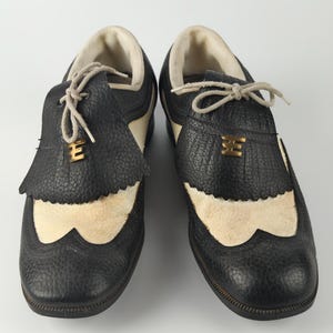 Vintage 1981 Used Men's Black & White Golf Shoes Size 9 Made in Canada