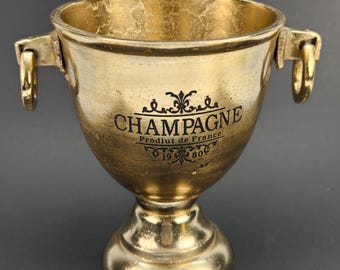 Cubo de champán de aluminio estilo vintage: 8" Produit de France 1980