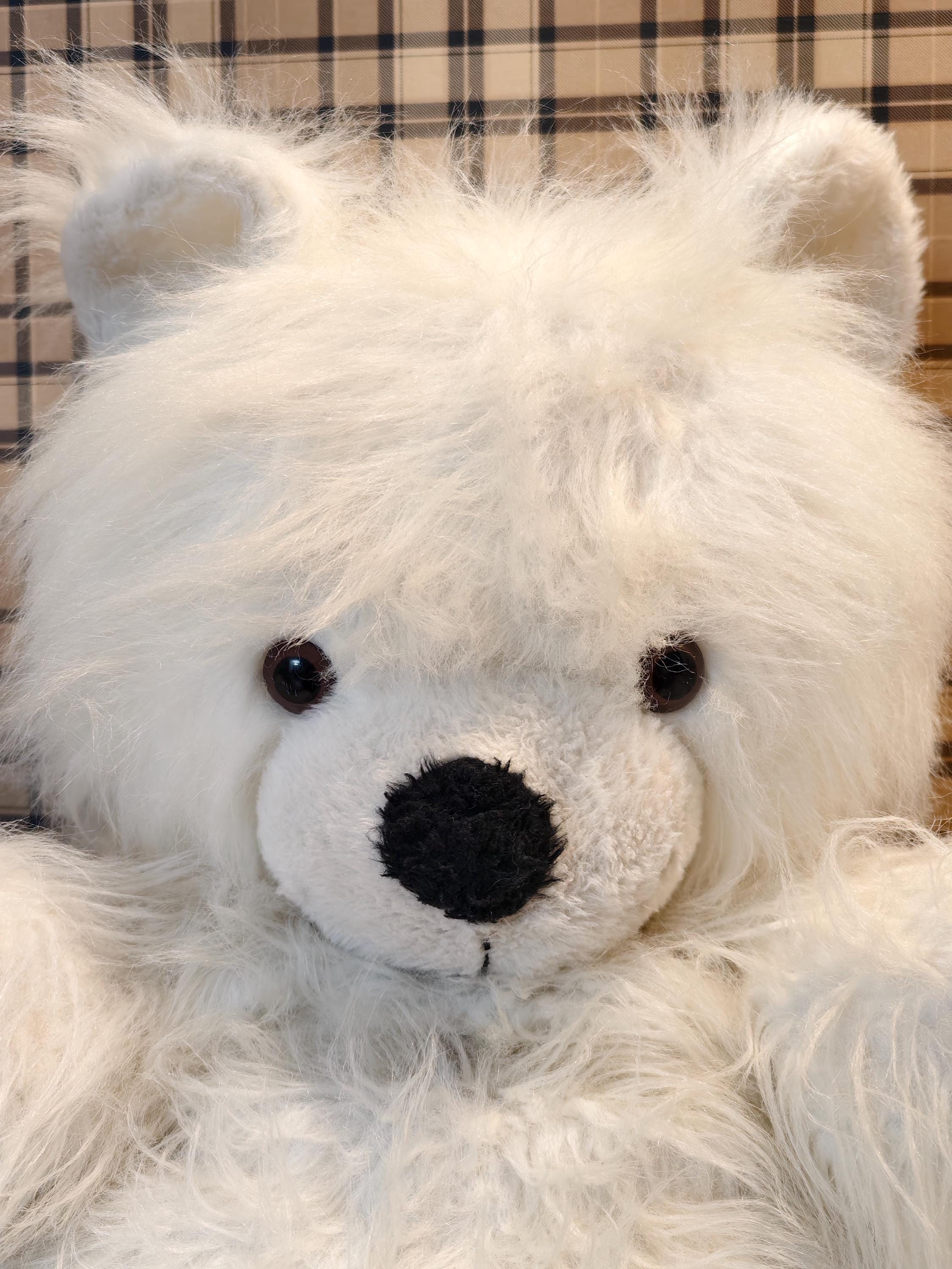 Vintage Giant White Fluffy Teddy Bear: 46