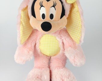 Peluche de Pascua de Minnie Mouse de Disney: traje de conejito de 40 cm y capucha con orejas de conejo