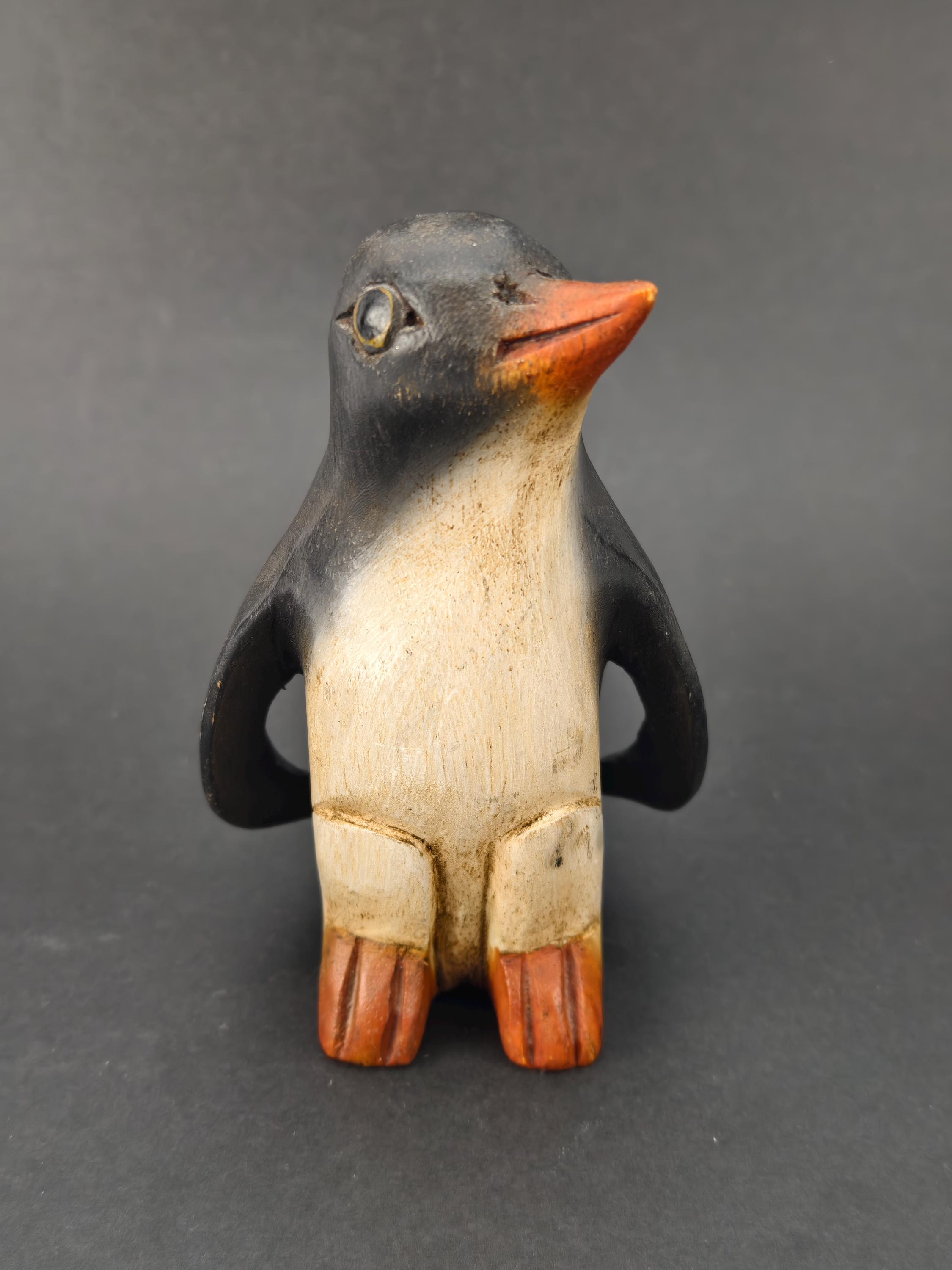 木製 ペンギン 置物 ヴィンテージ 手彫り 手描き 木製ペンギンの置物 6インチ - Etsy 日本