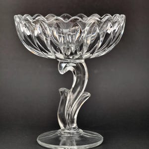 Vintage Mid-Century Klarglas Standschale: 18 cm Konfektschale