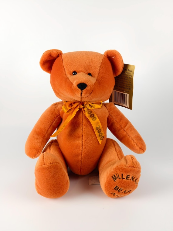 Vintage 1998 Orange Millenium Bear 2000 Plush: 9