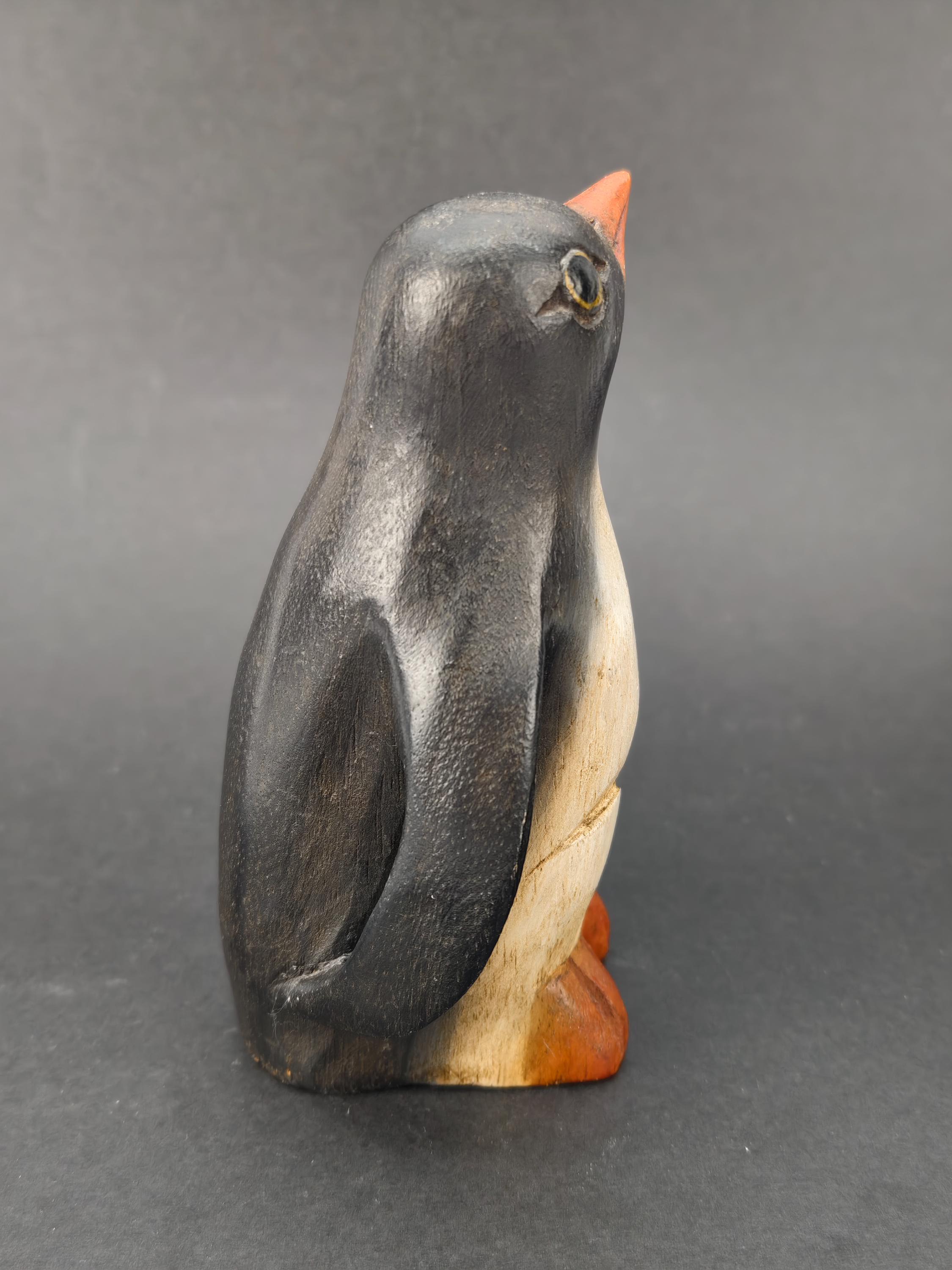 ヴィンテージ 手彫り 手描き 木製ペンギンの置物 6インチ - Etsy 日本