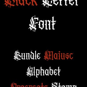 Gotich aplhabet brush stamps