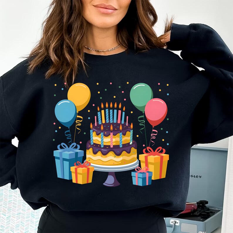 Happy Birthday Print Pattern Women's Sweatshirt