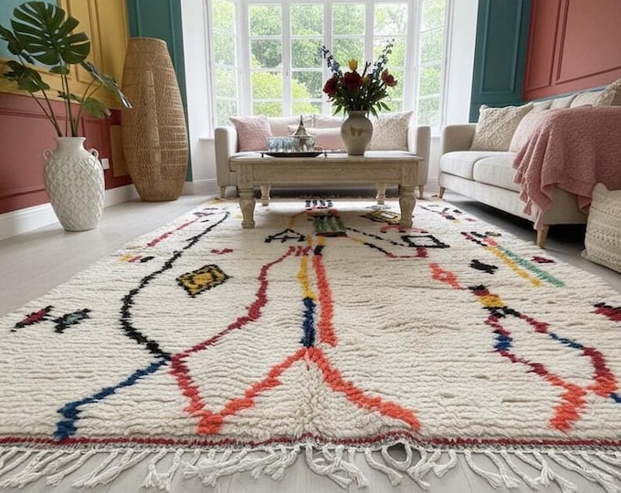 Featured listing image: Custom Beni Ourain Rug: Handmade Moroccan Wool Area Rug