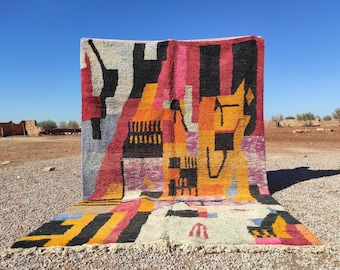 Custom Wool Berber Rug: Handmade Orange Moroccan Area Carpet