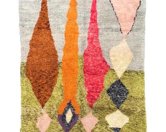 Amizinge Beni Ourain Rug: Handmade Moroccan Berber Wool Rug