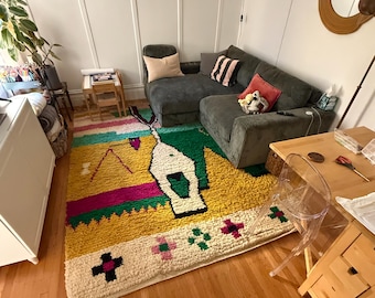 Handmade Beni Ourain Rug: Moroccan Berber Wool Rug