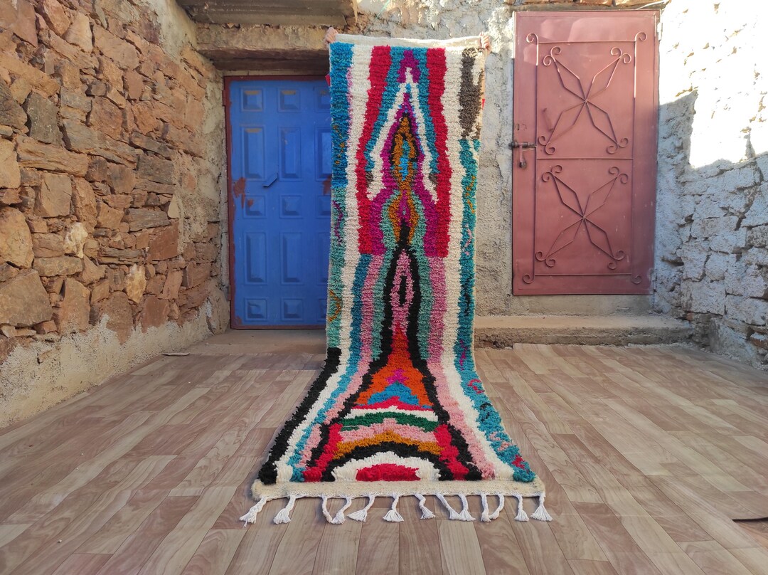 MOROCCAN Rug RUNNER, Handmade Rug, Morrocan Rug, Abstract Hallway Rug ...