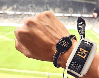 LAFC Handgefertigtes schwarz-goldenes Fußball-Fan-Armband