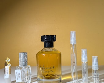Spanish Vanilla EDP by Al-Rehab decant of perfume, choose from 5 sizes 2ml-12ml samples extrait strength in glass sprayers