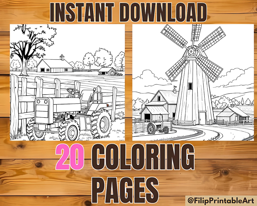 20 Farm Machinery Coloring Pages for Adults & Kids, Creative Wall Art ...