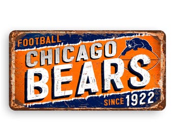 Chicago Bears Metal Sign, Vintage Style NFL Decor