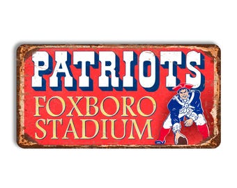 New England Patriots Metal Sign, Foxboro Stadium sign