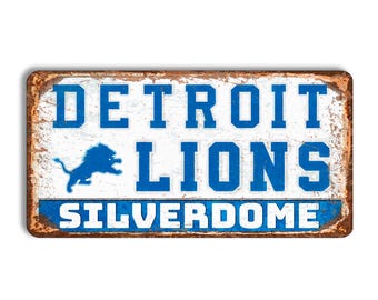 Detroit Lions Metal Sign, Silverdome Stadium sign
