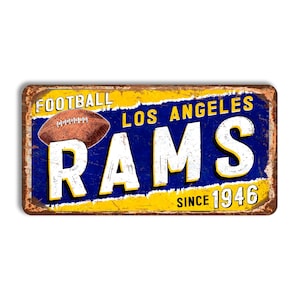 Los Angeles Rams metal sign CLEVELAND RAMS vintage style sign nfl football Los Angeles Rams fan wall decor Rams football sign