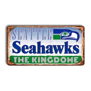 “Seattle Seahawks” Metallschild SEATTLE SEAHAWKS The Kingdome Stadion Schild NFL Footballett Panel Seahawks Fan-Wanddeko “Seattle Seahawks Stadion”
