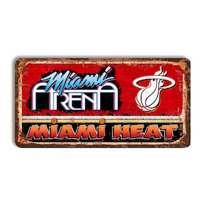 Miami Heat metal sign MIAMI HEAT Miami Arena stadium sign Miami Heat wall decor Miami Heat vintage style nba Miami Heat fan personalized
