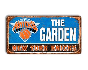 New York Knicks metal sign Madison Square Garden stadium sign New York Knicks wall decor New York Knicks vintage style New York Knicks fan